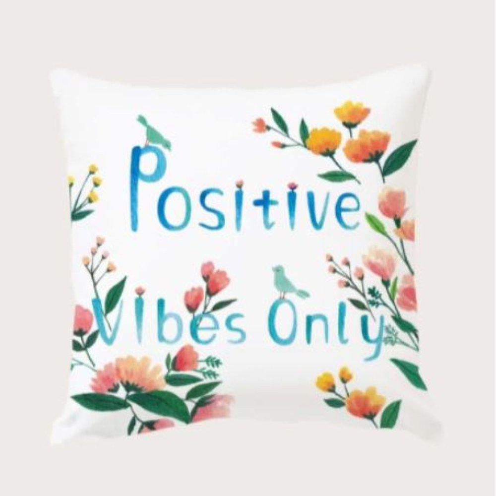 Positive vibe throw pillow